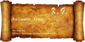 Kelemen Irma névjegykártya