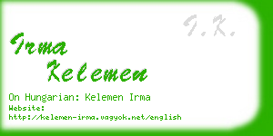 irma kelemen business card